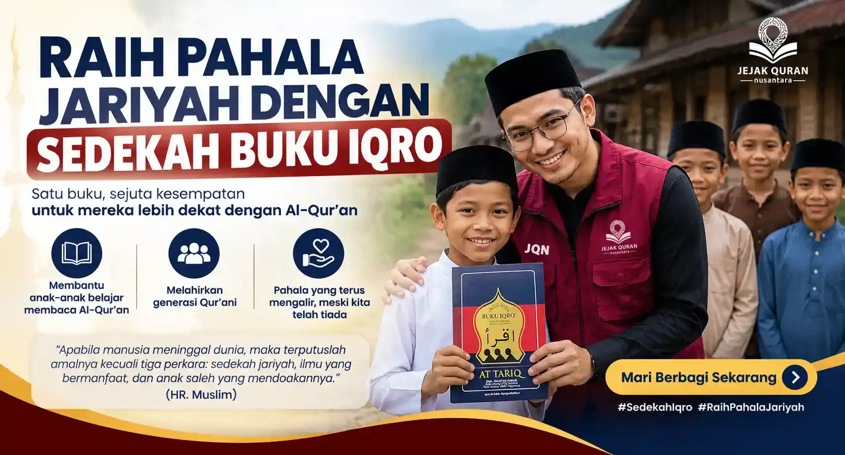 Raih Pahala Jariyah Dengan Sedekah Buku Iqro